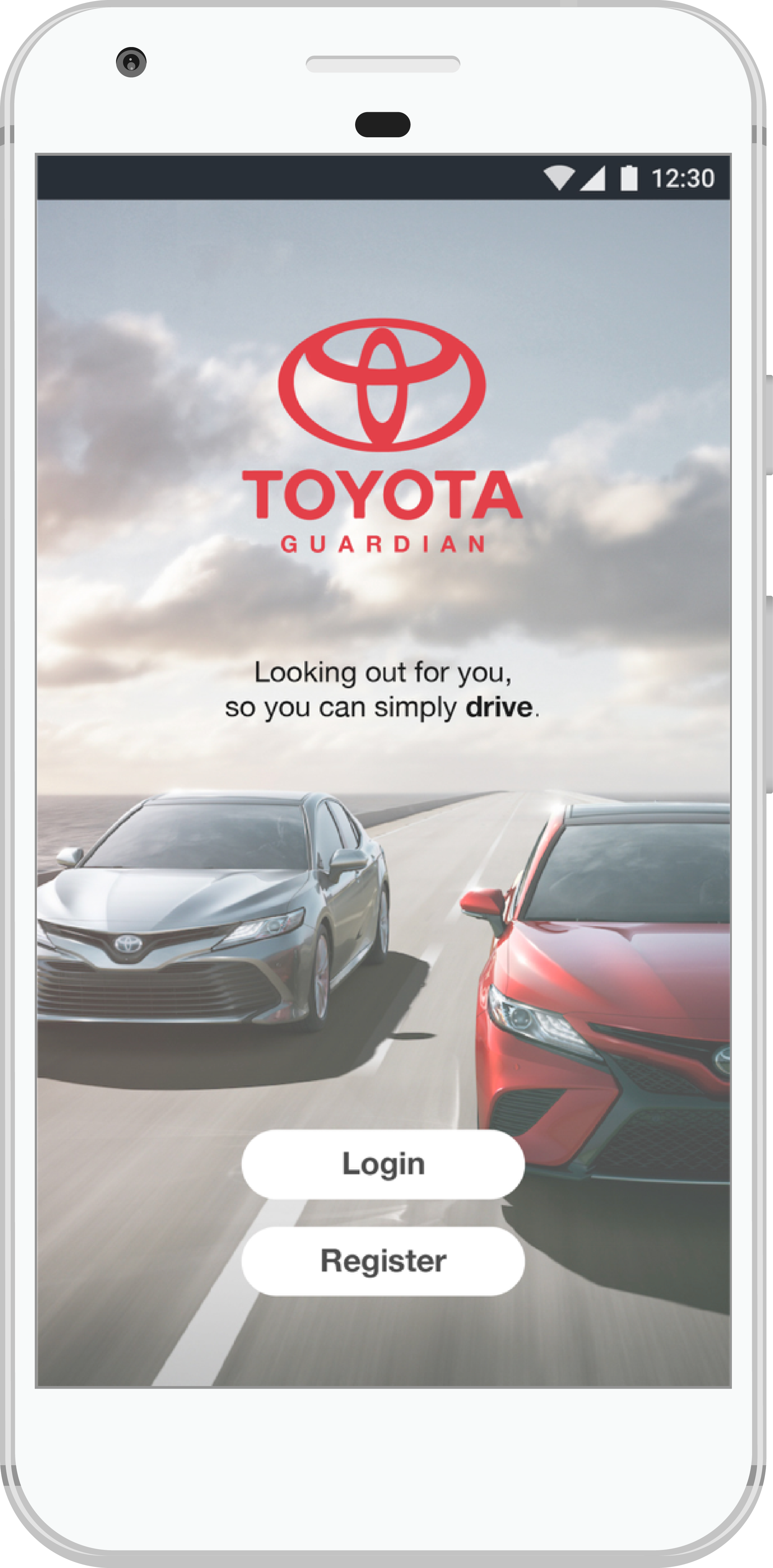 screenshot of Toyota guardian splash screen app